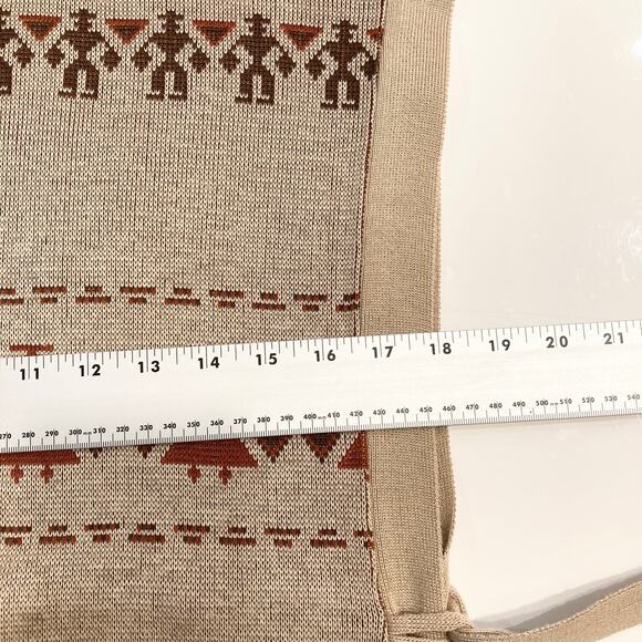 Vintage CAL KNITS Sweater Tunic Vest Cape Poncho M Aztec Western Folk Native - Picture 11 of 12